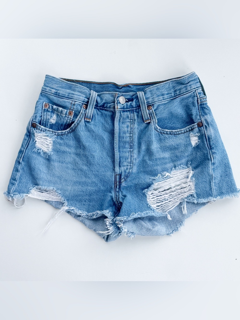 Levi's 501 Women's High Rise Distressed Denim Shorts